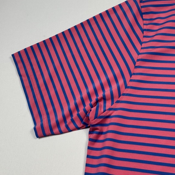 FootJoy Golf Polo Shirt Mens Large Pink Stripe Cypress Cup Performance Stretch - Picture 4 of 11